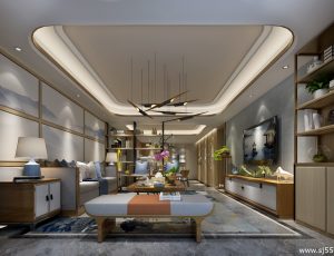 561-客厅模型/客餐厅/会客厅/起居室/3D模型