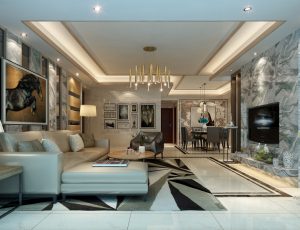 203-客厅模型/客餐厅/会客厅/起居室/3D模型