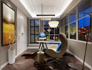 57-书房模型/读书房效果图/3D模型/无水印模型/书房3D模型