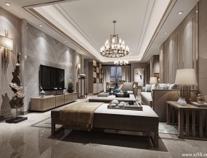 577-客厅模型/客餐厅/会客厅/起居室/3D模型