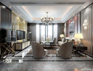 359-客厅模型/客餐厅/会客厅/起居室/3D模型