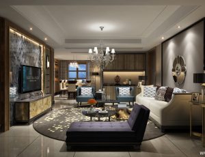 107-客厅模型/客餐厅/会客厅/起居室/3D模型