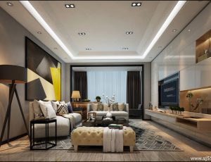 100-客厅模型/客餐厅/会客厅/起居室/3D模型