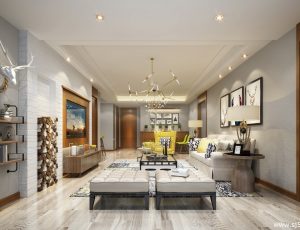 186-客厅模型/客餐厅/会客厅/起居室/3D模型