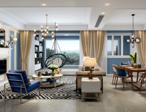 411-客厅模型/客餐厅/会客厅/起居室/3D模型