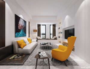 401-客厅模型/客餐厅/会客厅/起居室/3D模型