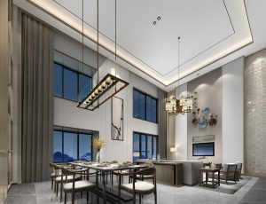 163-客厅模型/客餐厅/会客厅/起居室/3D模型