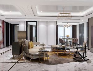 444-客厅模型/客餐厅/会客厅/起居室/3D模型