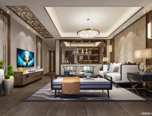 548-客厅模型/客餐厅/会客厅/起居室/3D模型