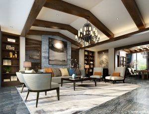 284-客厅模型/客餐厅/会客厅/起居室/3D模型