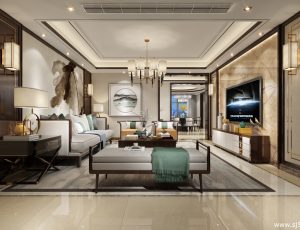 547-客厅模型/客餐厅/会客厅/起居室/3D模型