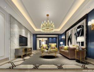 413-客厅模型/客餐厅/会客厅/起居室/3D模型