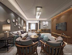 137-客厅模型/客餐厅/会客厅/起居室/3D模型