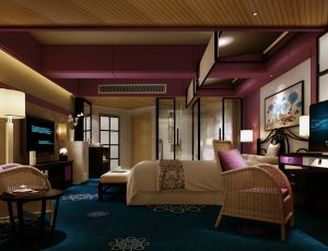 91-酒店客房/单间标间MAX模型酒店客房/单间标间场景模型