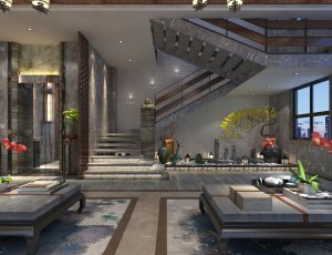 37-走廊/电梯间MAX模型/过道/电梯间场景模型