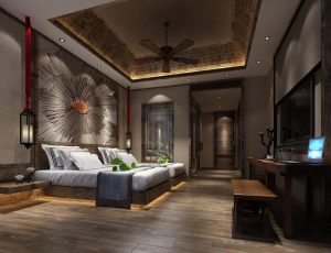 45-酒店客房/单间标间MAX模型酒店客房/单间标间场景模型