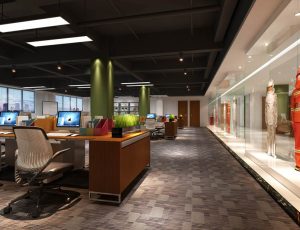 43-办公室MAX模型/办公大厅场景模型