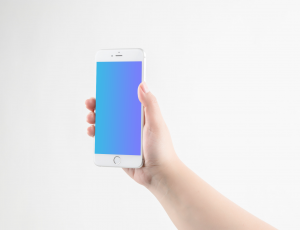 [30]iPhone白色简约手持手机样机