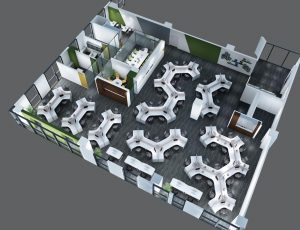 09-办公室MAX模型/办公大厅场景模型