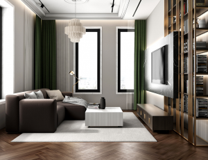 690-客厅模型/客餐厅/会客厅/起居室/3D模型