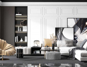 621-客厅模型/客餐厅/会客厅/起居室/3D模型