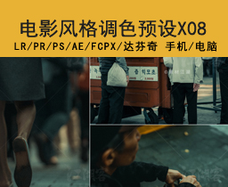 [42]电影风格PS图片人像调色达芬奇泼辣修图滤镜lutlr预设视频pr/FCPX